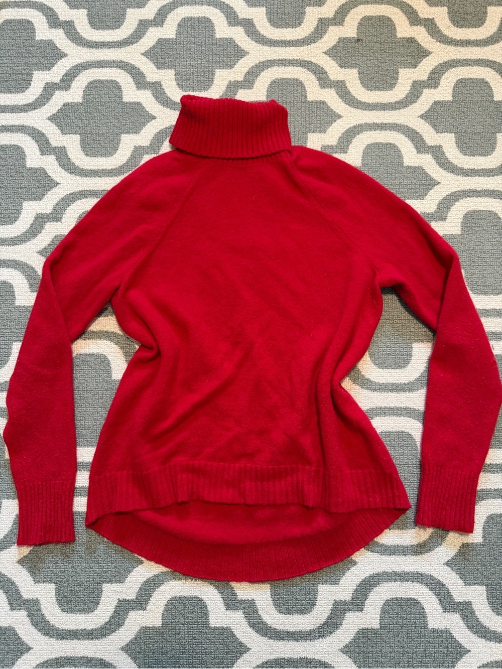 J. Crew women’s small red soft warm winter alpaca wool blend turtleneck sweater